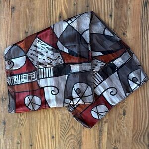 Vintage Abstract Geometric Scarf